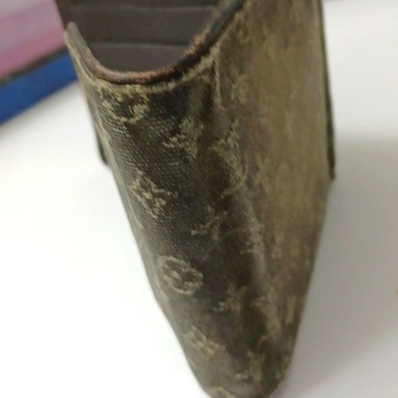 Louis Vuitton *Vintage* Trifold Mini Lin Army Green Denim Leather Wallet - Picture 10 of 11